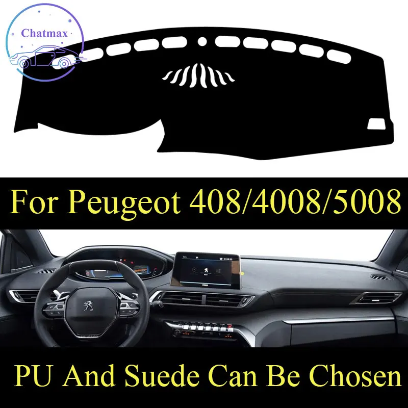 

Customize For Peugeot 408 10-19/4008 12-13 17-19/5008 17-19 Dashboard Console Cover PU Leather Suede Protector Sunshield Pad