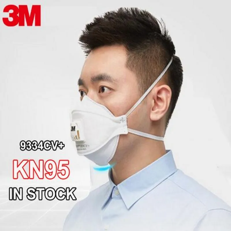 

3pcs/lot 3M 9334CV+ Dust mask Dust-proof Anti-Splash Anti-fog PM2.5 Anti-particles Safety Face Mask 3m 9334 KN95 Industrial Work