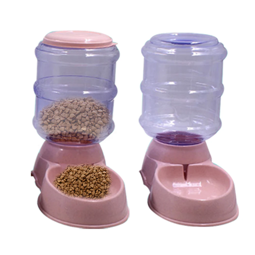 

Automatic Pet Water Food Dispenser 3.8L Large Capacity Self-Dispensing Gravity Pet Feeder Waterer Dog Feeding Bowl Drink Water