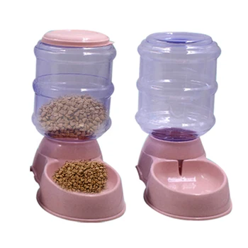 

Automatic Pet Water Food Dispenser 3.8L Large Capacity Self-Dispensing Gravity Pet Feeder Waterer Dog Feeding Bowl Drink Water