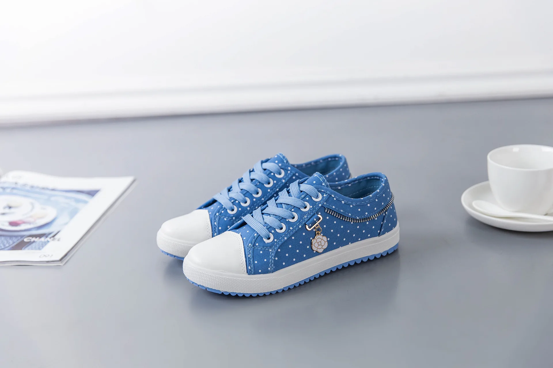 Girls Sneakers Designer Tennis Female Shoes Breathable Mesh Summer Women Shoe 2021 New Zipper Deco Student Girl Flat Shoes Blue