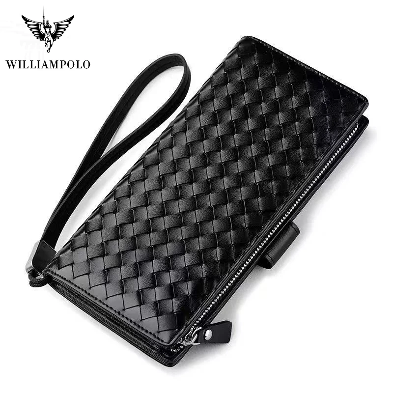 

Large Capacity Genuine Leather Wallet Clutch Bag Wallet Card Holder Coin Purse Zipper Male Long Wallets Men Phone Pocket Wallets