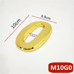Gold 3D Large House and Mailbox Number Stickers - 10cm Modern Address Door Plate (Number 0)