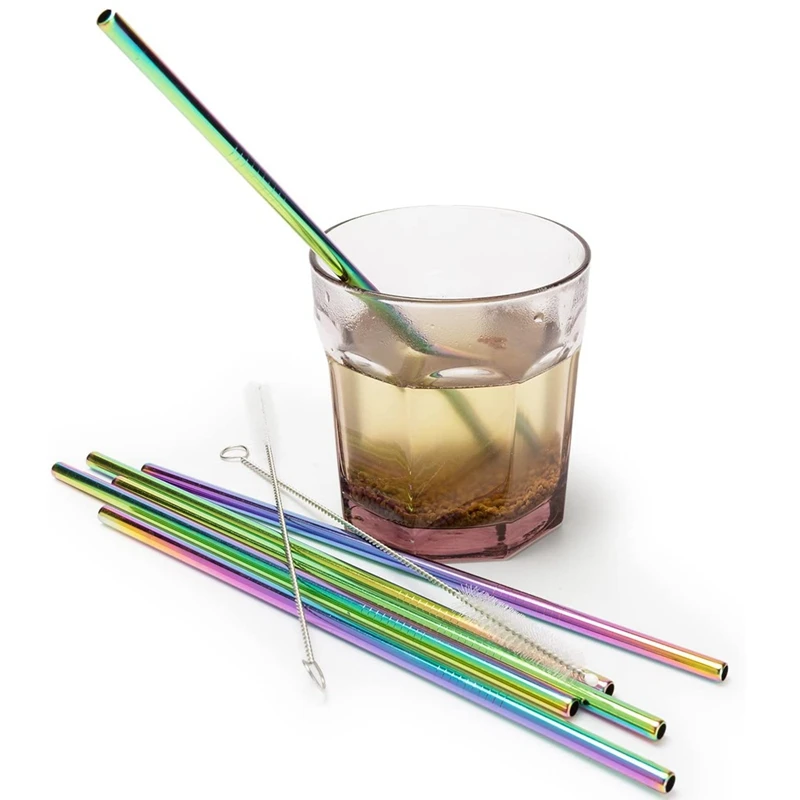 12 Metal Straws, 4pcs Ultra Long 0.24 Diameter Reusable Straight