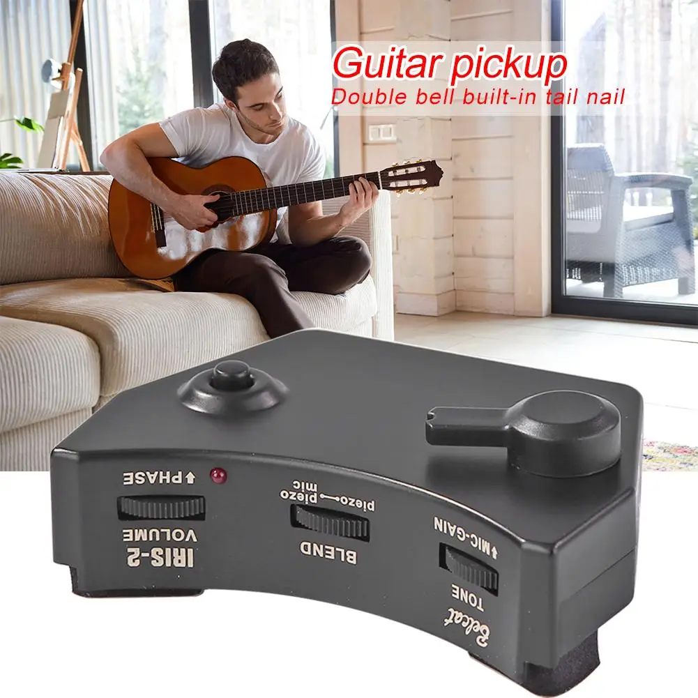 

2 Sound Hole Pickup Control Preamp Guitar Piezo System Electronics and Plastic Shell Finnish Voice Hole for Acoustic Folk Guitar