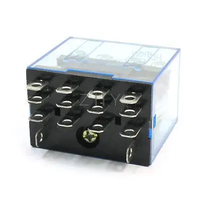 

JQX-13F/HH64P DC 12V Coil Green LED Power Relay 14 Pins 4PDT 4NO 4NC