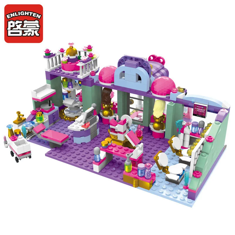 

ENLIGHTEN Assembled Building Blocks 2006 GIRL'S City Series ENLIGHTEN Small Town Modeling Center Inserted Building Blocks Toy Gi
