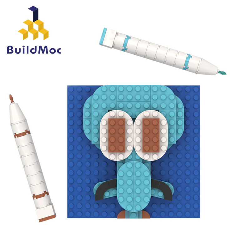 

Buildmoc Building Blocks Pencil Bricks Cuttlefish SquarePants Patrick Star Squidward Tentacles Captain Figures Christmas Toy