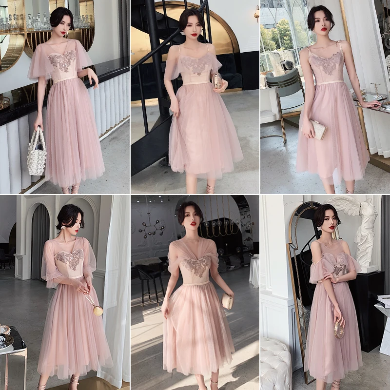 Bridesmaids Dress A-Line V-Neck Ankle-Length Lace Spaghetti Straps Sleeveless Embroidery Sequined Women Wedding Party Gown E306 Bridesmaids Dress A-Line V-Neck Ankle-Length Lace Spaghetti Straps Sleeveless Embroidery Sequined Women Wedding Party Gown E306