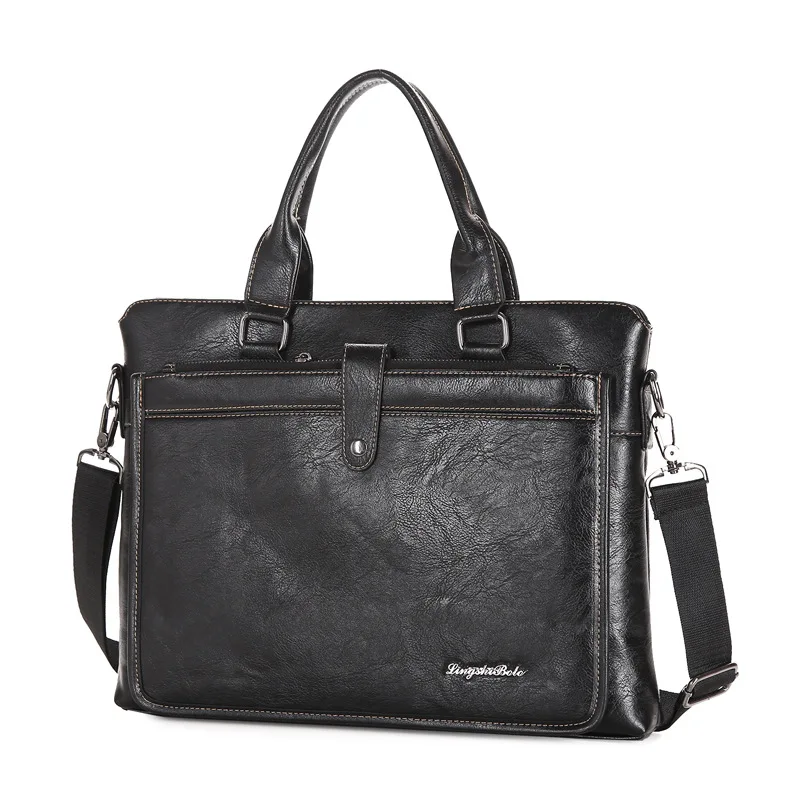 

Creative New Style Business Casual Portable Briefcase Men's Fashion Joint Contrast Color Multi-functional Shoulder Bag Men's Who