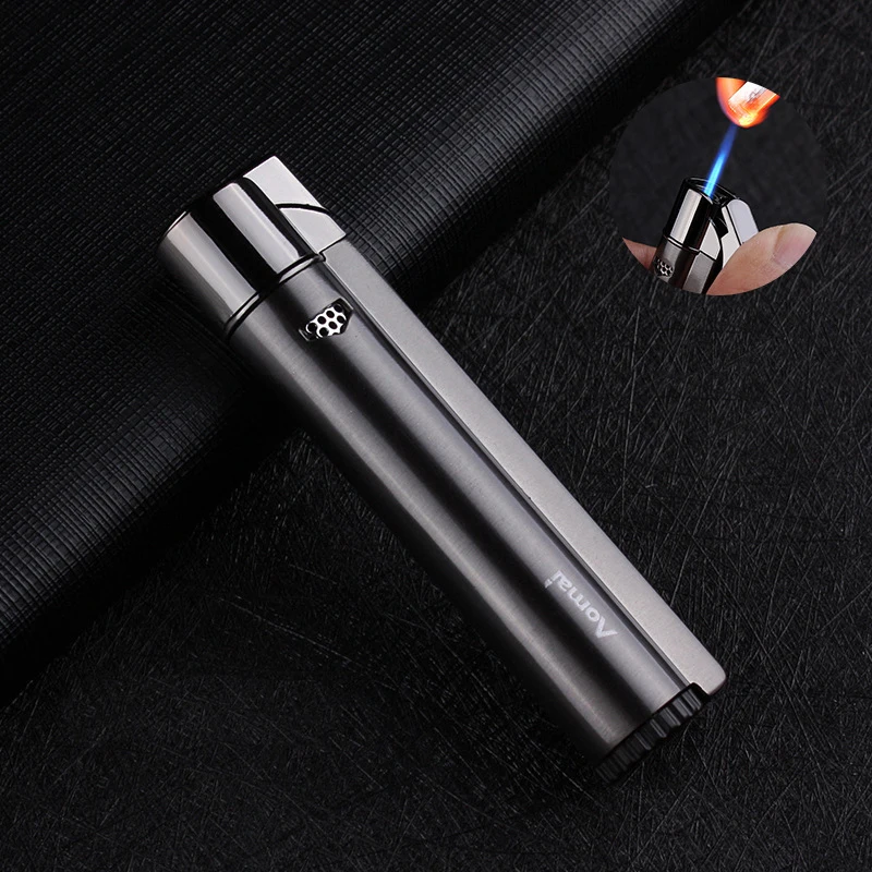

Metal Jet Torch Lighter Long Stripe Turbo Butane Gas 1300 C Windproof Lighter Straight Fire Welding Cigar Cigarettes Lighters