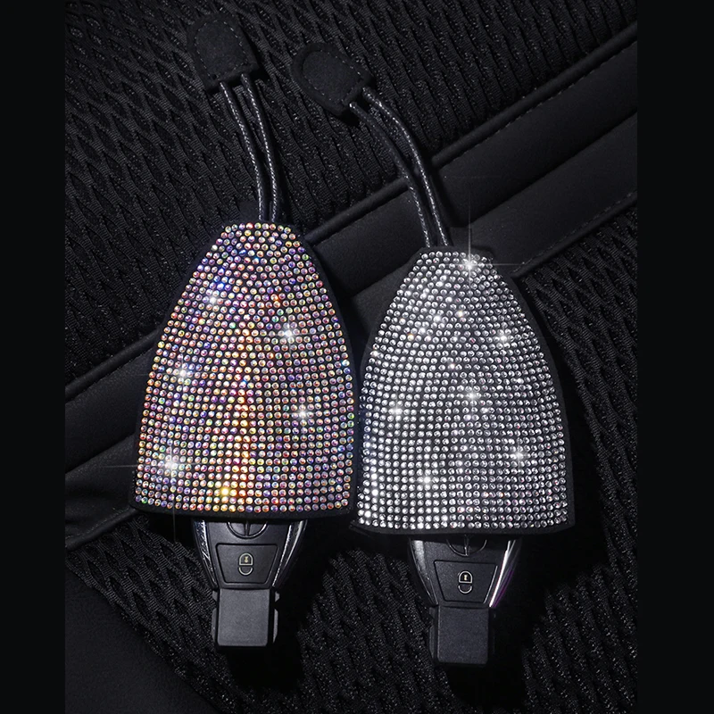 

Pull-out Car Key Case Full Crystal Rhinestones Auto Keys Holder Covers Storage Bag For Audi Volkswagen Honda Toyota Honda Toyota
