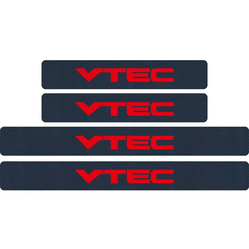 4 шт. водостойкое углеродное волокно эмблема VTEC автомобильные пороги наклейка украшение для honda Civic Accord Odyssey Spirior CRV SUV - Название цвета: Blue red