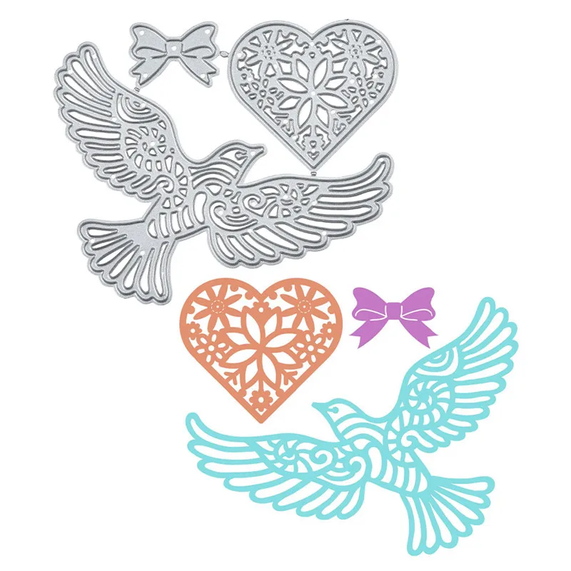 Восточная форма в форме сердца цветок металлические Вырубные штампы Lovebird DIY