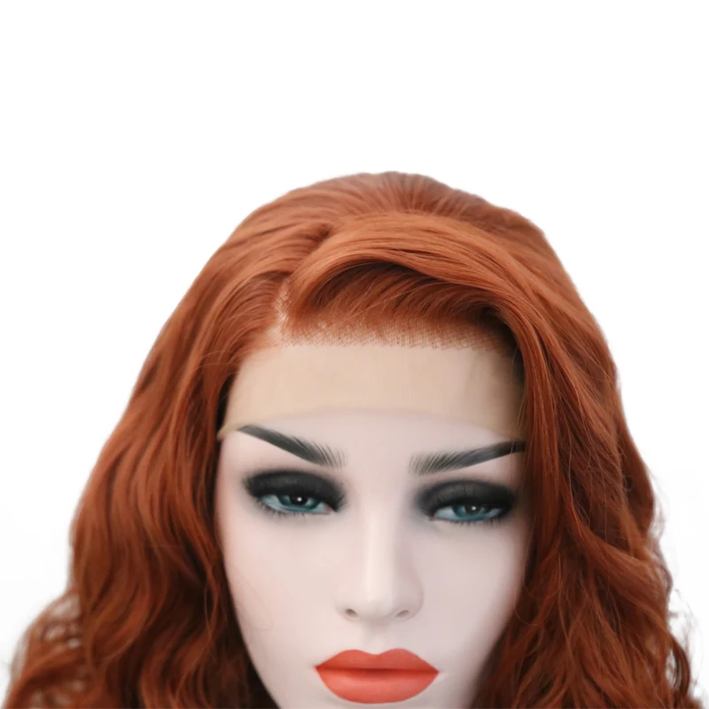 JOY&BEAUTY оранжевый красный цвет синтетический парик фронта шнурка Glueless термостойкие парики боб для женщин