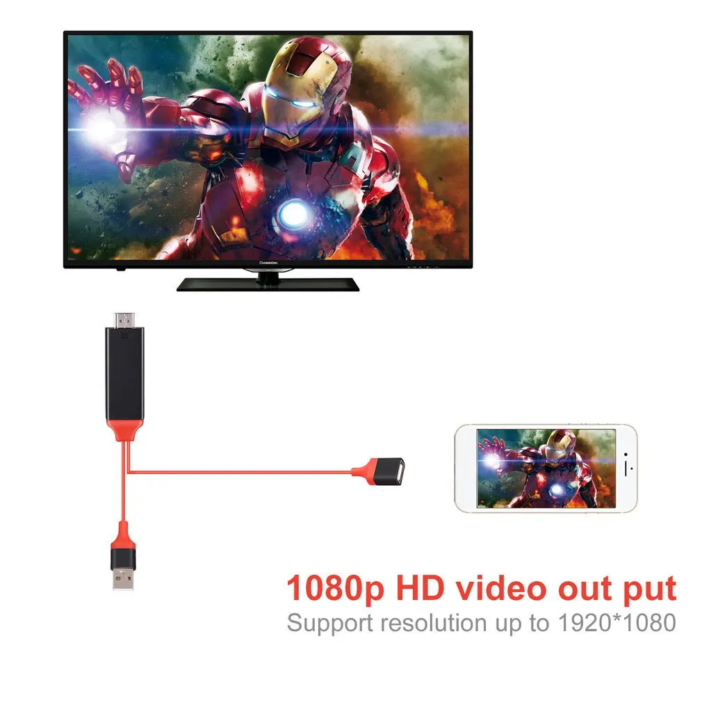 USB к HDMI мобильный к телевизору HD кабель преобразования аудио видео конвертер применяется для Apple Android type C Мобильный планшет к HDMI шнур
