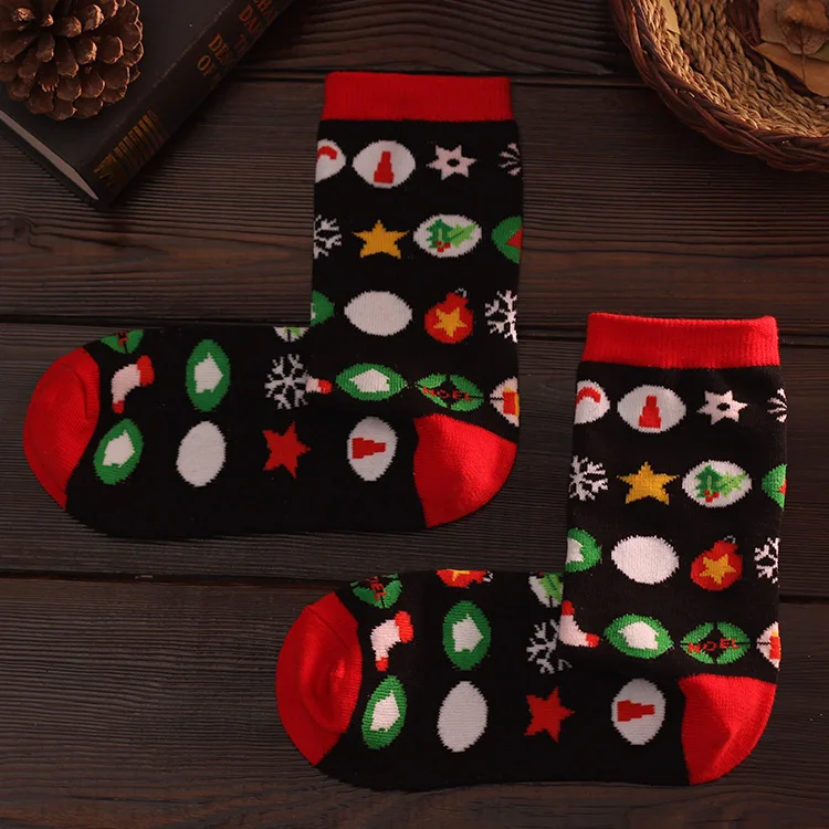 Рождественские Праздничные Носки, Хлопковые вязаные рождественские носки для девочек, новые рождественские подарки, зимние толстые пушистые носки - Цвет: 5