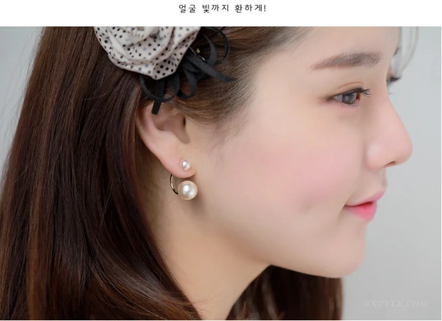 2021 Fashion Jewelry Double Side Star Models Imitation Simulated Pearl Ball  Earrings Gold Silver-color Stud Earring for Women - AliExpress