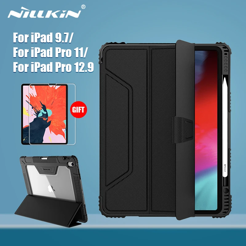Чехол NILLKIN для iPad 9 7 Pro 11 10 2 12 умный откидной защитная пленка экрана в подарок|Чехлы
