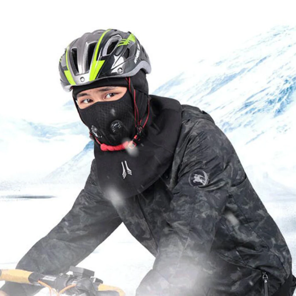 Windproof Thermal Full Face Mask Hat Outdoor Motorcycle Cycling Winter Headwear Black