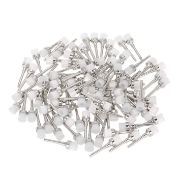 

100 Pcs Dental Polishing Prophy Brush Nylon Bowl Polishing Prophy Brushes Dental White Polisher Snap-On Flat Type Prophy Brushes
