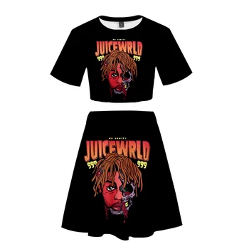 

3D juice wrld Hip Hop Rapper Hot Trend two-Piece Skirts Set Women's Fashion Sexy New Women's Fashion Casual Summer Fashion Sets