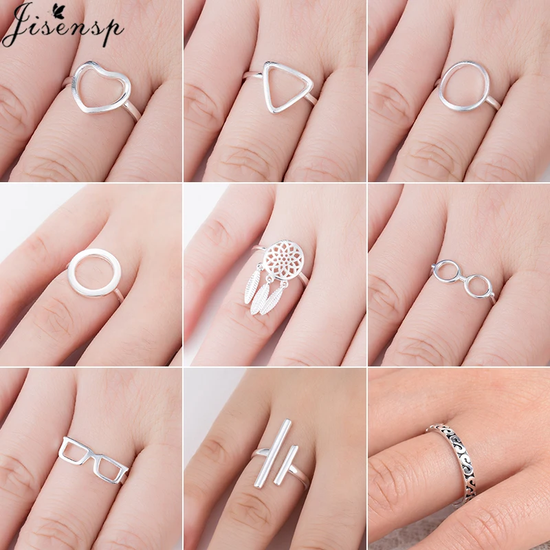 Jisensp Bijoux модное кольцо в стиле панк треугольник сердце суставы кольца для женщин