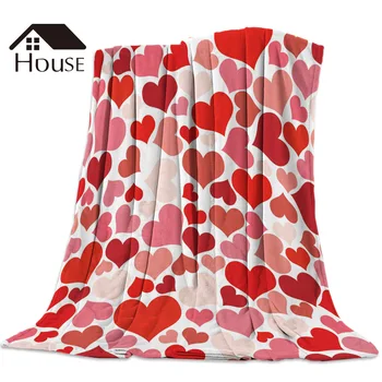 

Valentine'S Day Red Heart Love Blanket Funny Printed Soft Boy Girl Baby Coral Fleece Love Blankets Warm Sofa Bed Sheets