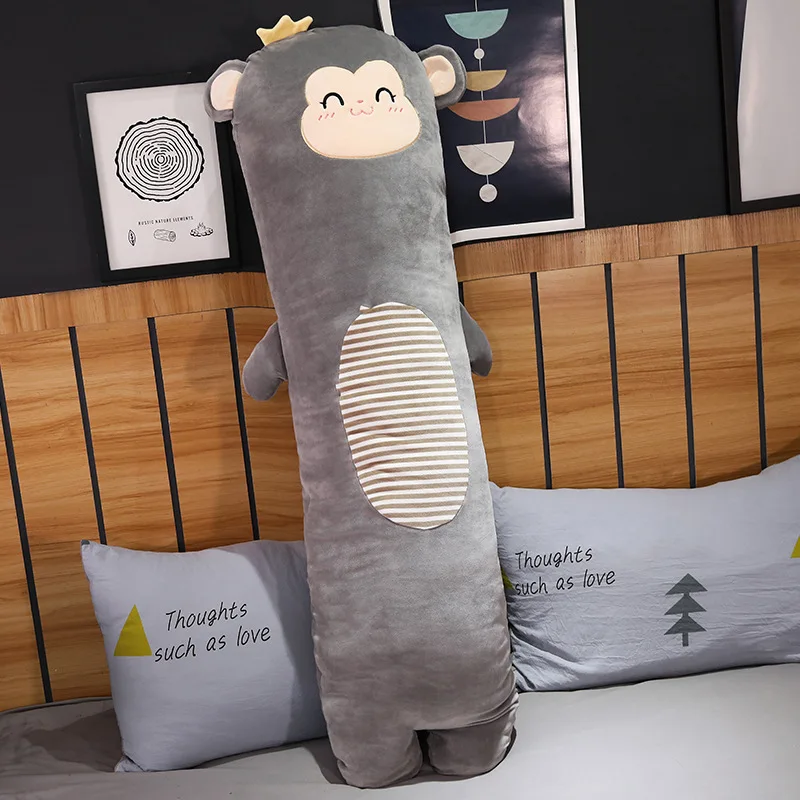 Grey monkey Полосатый Животные длинный игрушка мягкими стоя свиньи Единорог динозавров спальная подушка для тела моющийся Вкладыш Носки для мальчиков и девочек на рост 70/100 см - Цвет: Grey monkey