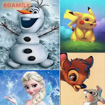 

New Style Full Square/Round Diamond Painting, Cartoon Deer,Animals,Princess Diamond Painting Embroidery Kits Picture On Wall