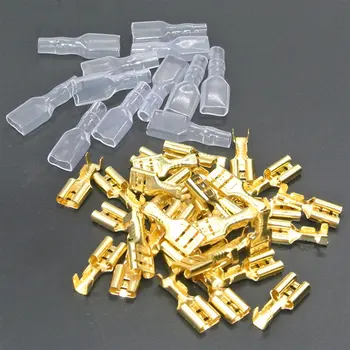 

200PCS 50Pairs Crimp Terminals Sleeve Wire Wrap Female Male Spade Connector 2.8/ 4.8/6.3 mm for 22-16 AWG 0.5mm2-1.5mm2