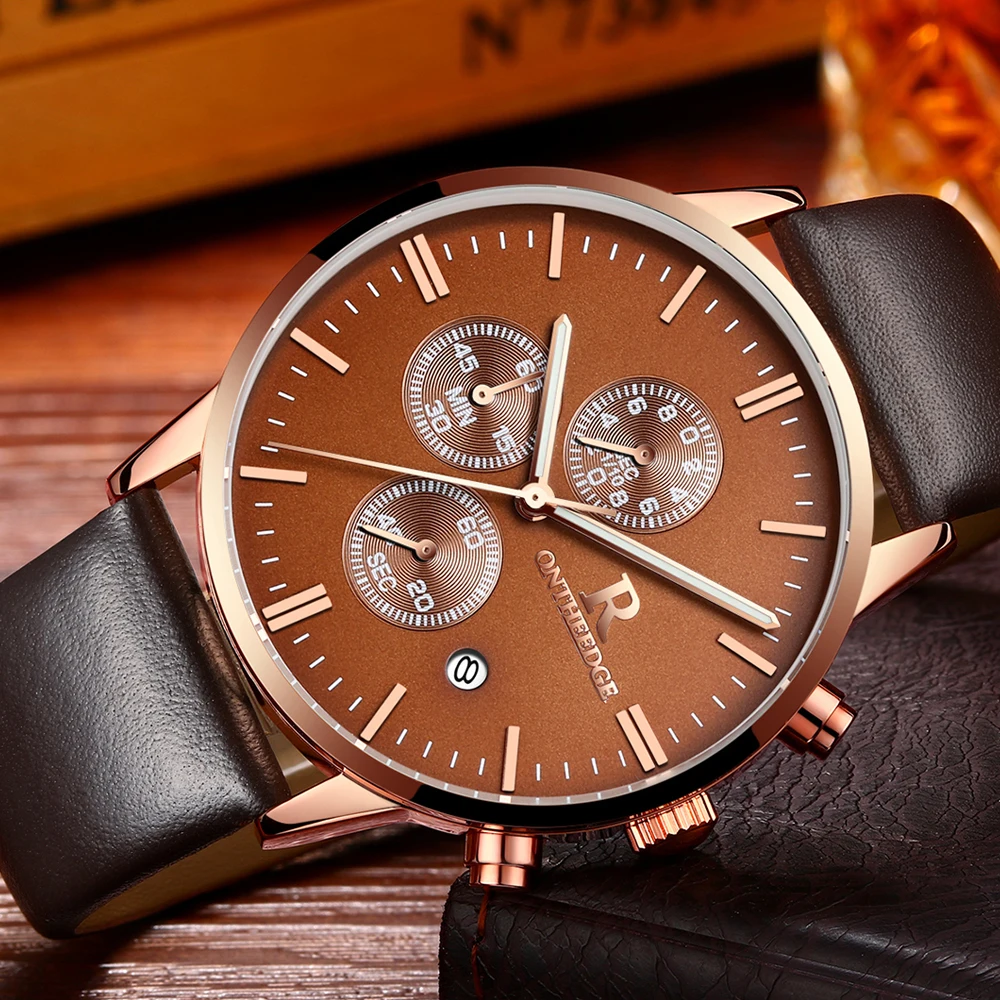 top luxury brand mens wrist watches hot fashion analog quartz watch for men waterproof chronograph sports wristwatches man clock male real leather strap Relogio Masculino (46)