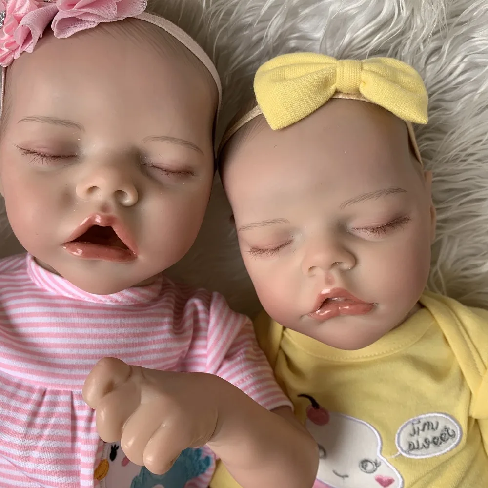 

17 inch reborn Doll soft vinyl silicone baby newborn twins real bebe reborn doll toys for children gift
