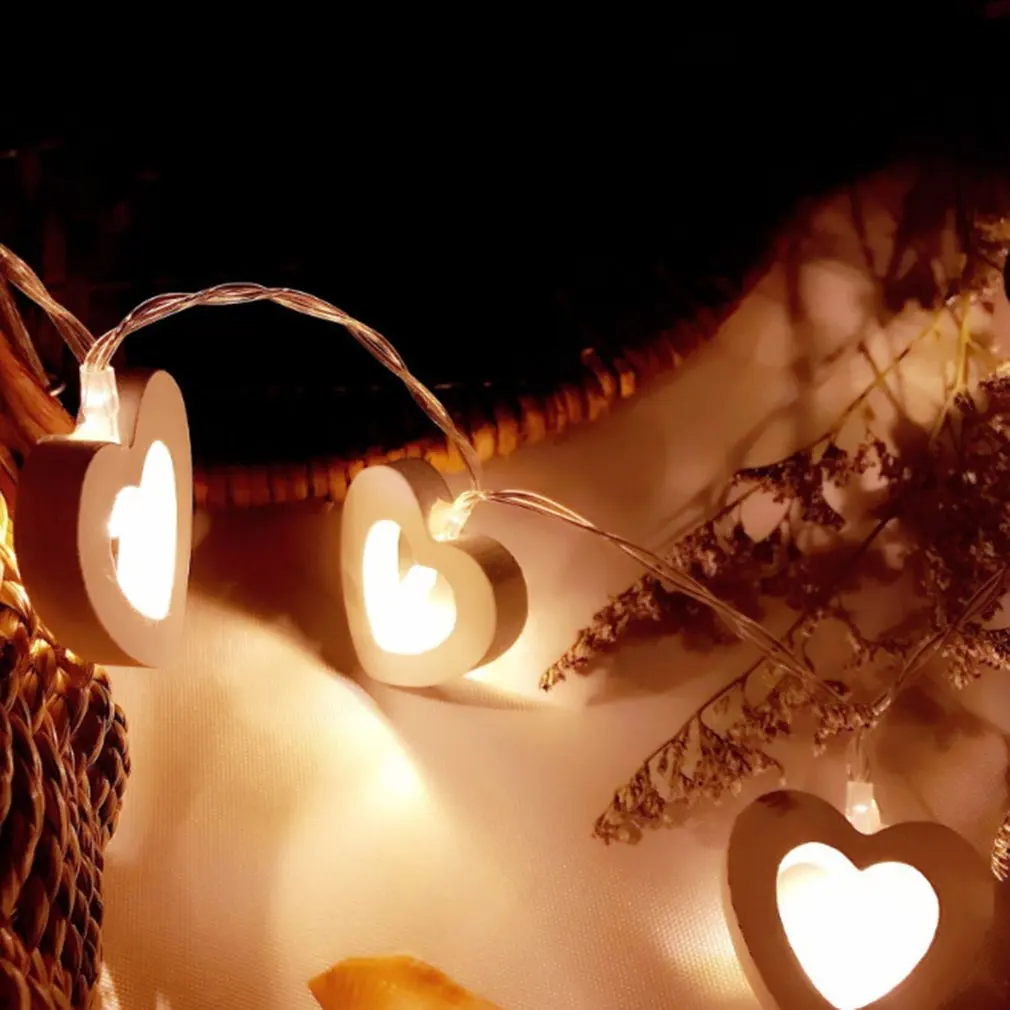 Romantic wedding celebration Wooden love LED battery box light string LED decorative light string