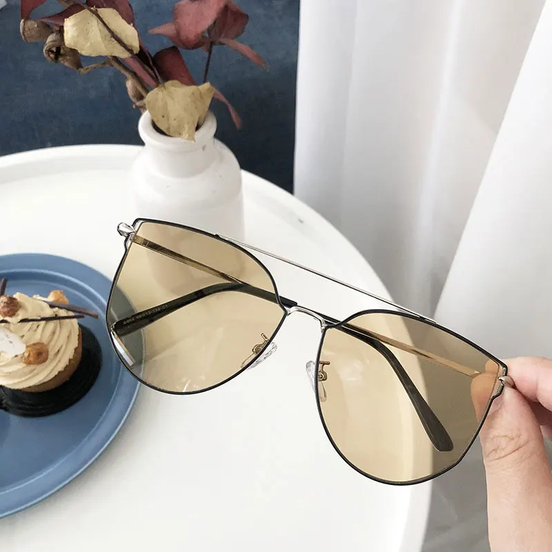 Gafas, Ретро стиль, кошачий глаз, большие солнцезащитные очки, фирменный дизайн, металл, Wo, для мужчин, s, солнцезащитные очки, светильник, серые линзы, мужские оттенки, uv400