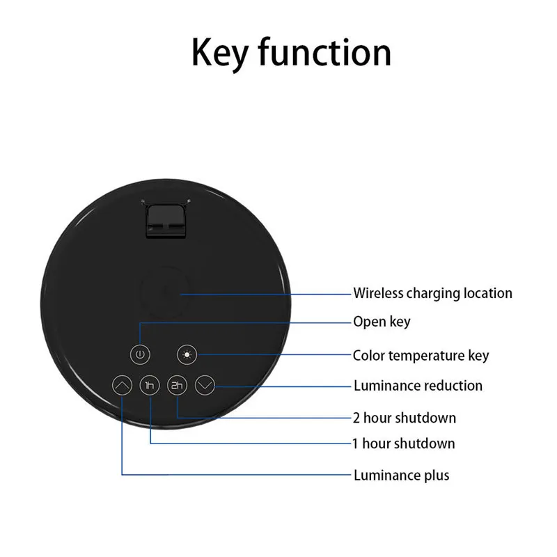 Table Desktop LED Desk Table Lamp+QI Wireless Charging Pad Reading for Phone XS Max X XR 8 Plus Samsung USB Charge Study Light