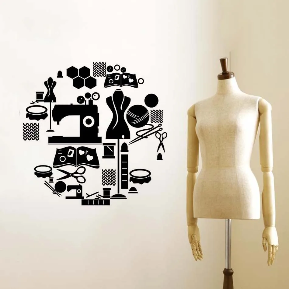 Инструменты для шитья виниловые настенные Стикеры украшение портной магазина