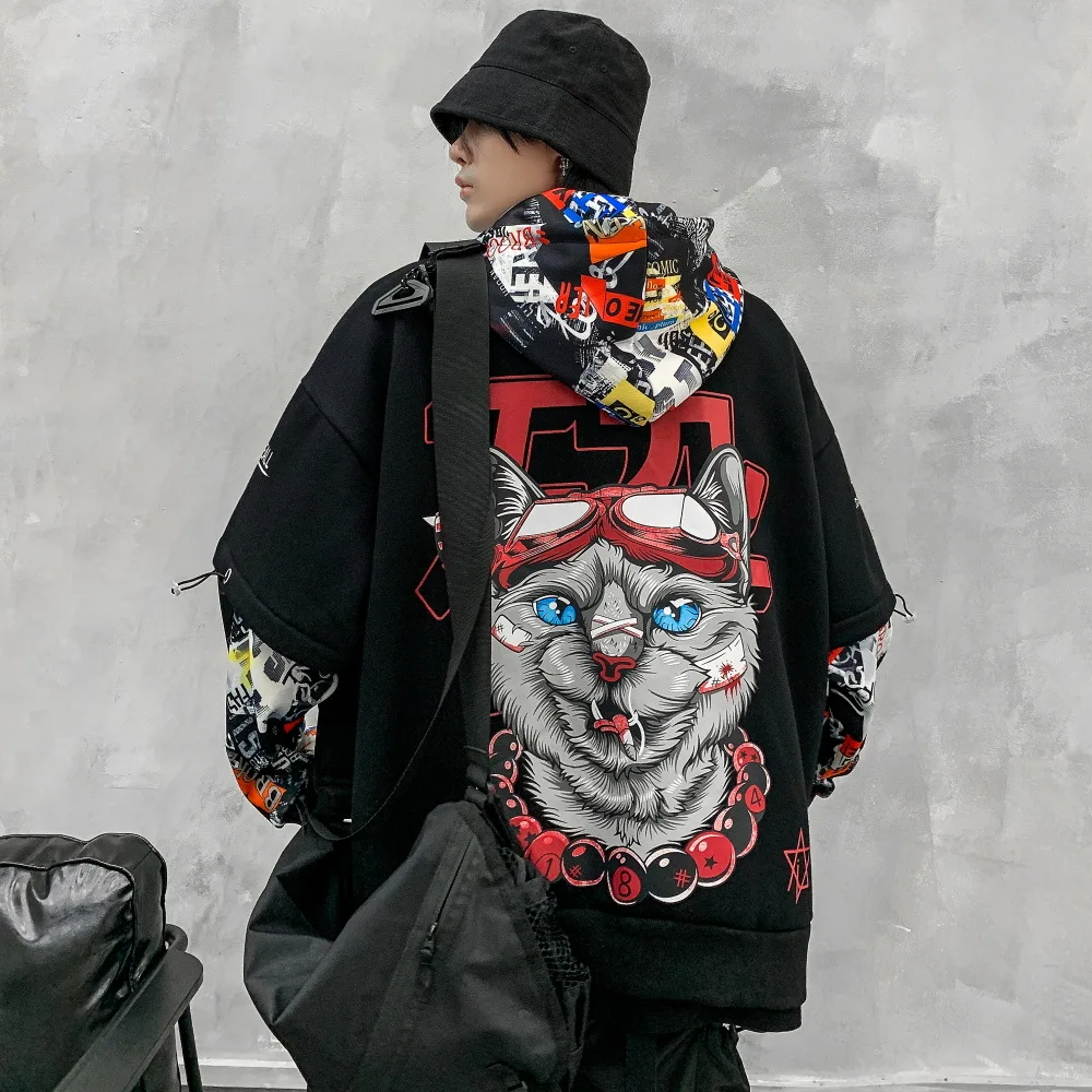 Новинка, мужские толстовки, уличная одежда Harajuku для влюбленных, свободные, хип-хоп, модные