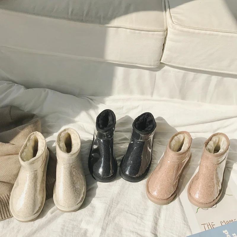 Женские ботинки; Водонепроницаемая зимняя обувь; женские зимние ботинки; теплые зимние ботинки до середины икры на платформе с толстым мехом; Botas U11-06