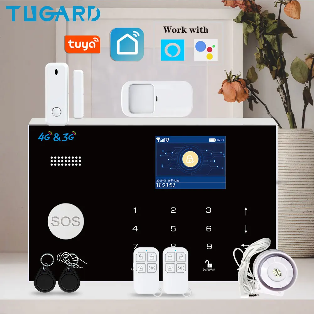 Система охранной сигнализации TUGARD Wi Fi 3G 4G Комплект Tuya Smart Home с беспроводными