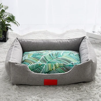 

Dog Bed Mat Square Dogs Beds Gray Pet Nest Removable Pets Sofa Waterproof Washable Dog Kennel Dog Beds for Large Dogs