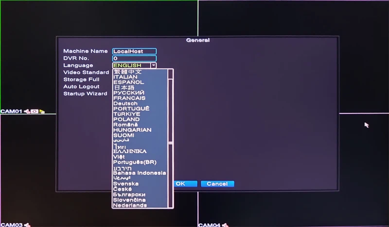 8MP 4K Surveillance Camera XMeye Audio Face Detect Hi3521D 4CH 4 Channel Hybrid WIFI 6 in 1 H.265+ XVI TVI CVI NVR AHD CCTV DVR language picture show