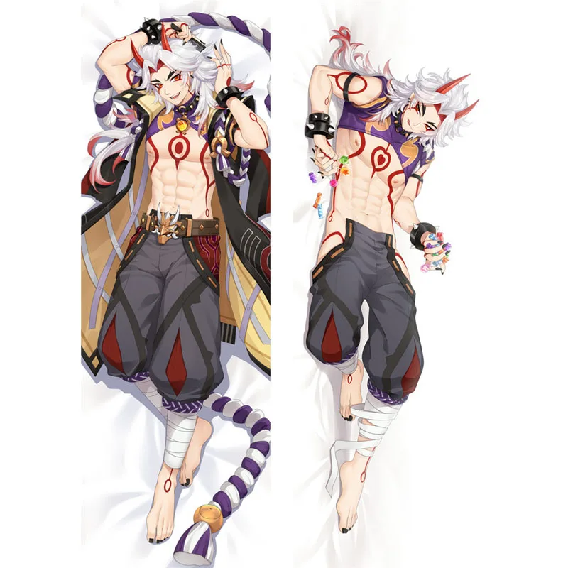 

Anime Game Genshin Impact Arataki Itto Dakimakura HD Cosplay Huggable Body Otaku Male Bedding Pillow Cover DIY Custom Pillowcase