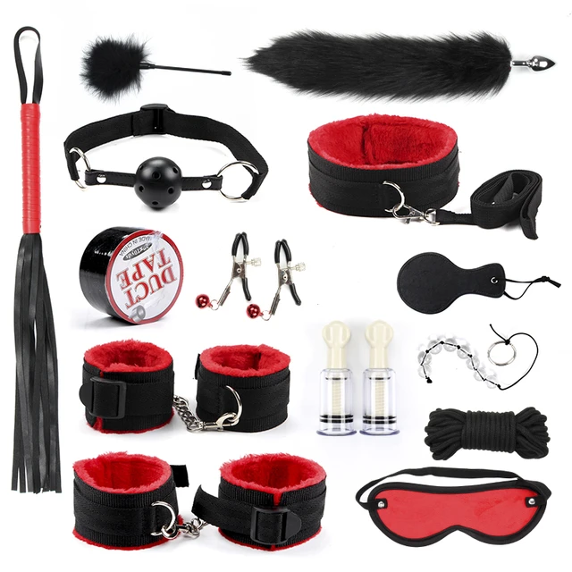 Kit de Bondage para adultos, juego de 7 piezas, puño de mano de bloqueo,  tobillo, SM Collar, BDSM, juguetes eróticos para parejas, herramienta de  juegos sexuales - AliExpress