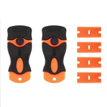 Прочные аксессуары для автомобиля, инструмент для удаления стикеров с 100 лезвиями, набор лезвий для бритвы, скребок с двойной окантовкой, пластиковый, устойчивый к царапинам