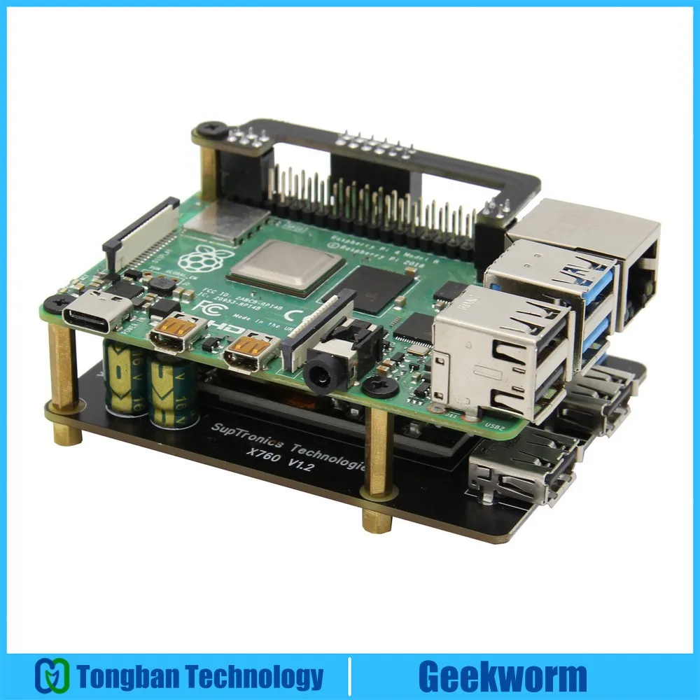 Raspberry Pi 4 Модель B X760 V1.2 802.3at POE Плата расширения(макс. 5V 5A Выход) совместим с Raspberry Pi 4 Модель B& Pi 3B