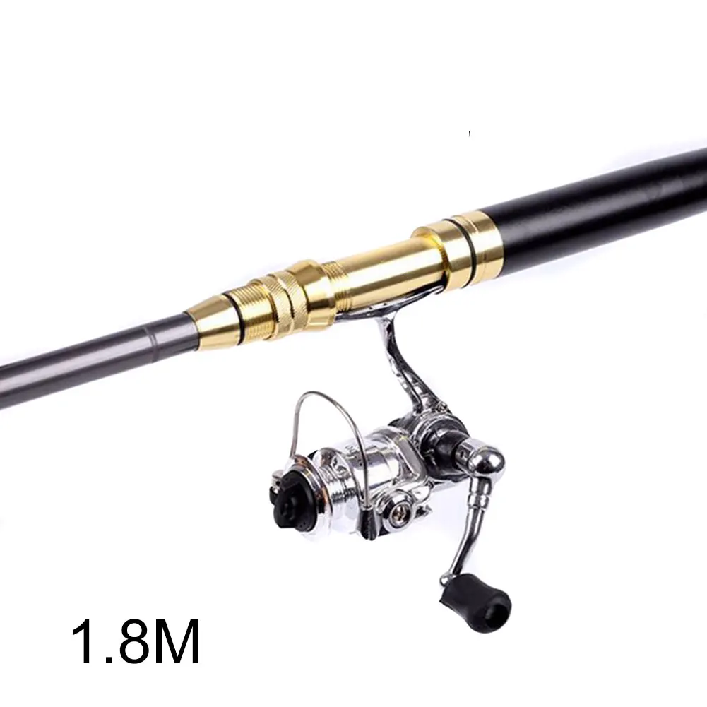 black 1.8m spinning Удочка Полюс Катушка колеса комплект портативный мини керамика направляющее кольцо для морского озера YA88 - Цвет: black 1.8m spinning