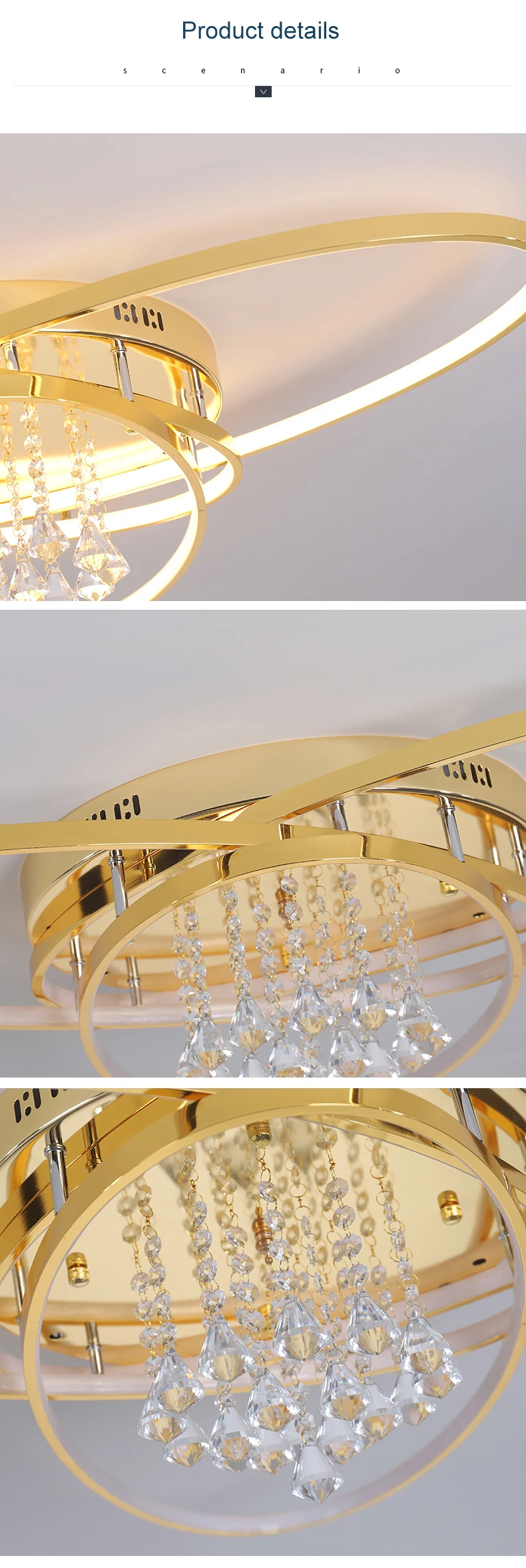Современная хрустальная светодиодная Люстра для гостиной, спальни, кабинета, позолоченная/хромированная AC90-260V люстра, осветительная лампа