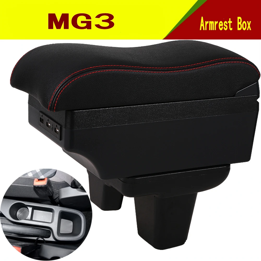 

For MG MG3 Armrest Box Arm Central Store Content Storage Elbow Rest with Cup Phone Holder USB Interface