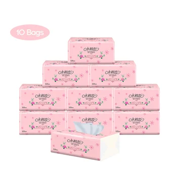 

10pcs Nature Wood Pulp Tissues High Quality Soft Tissue Paper 3 Layers Paper Towel Face Tissue Toilt Paper Daily Necessities